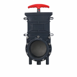 Задвижка шиберная GVKR4344TPV-2W-G-Hт Ду200 Ру1.6 клеевая, с выдвижным штоком, материал корпуса - ПВХ (PVC), шибер - пластик ABS, уплотнение - TPV (ТПВ), с ручкой
