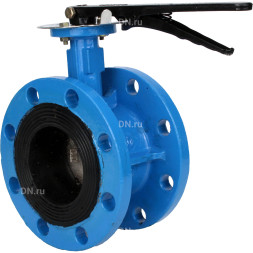 Затвор дисковый поворотный WBV1331E-2W-F-H Ду200 Ру16 фланцевый, корпус - чугун GGG40, диск - нержавеющая сталь 304, уплотнение - EPDM, с рукояткой, с ISO-фланцем F10, квадрат штока 17х17