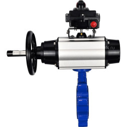 Затвор дисковый поворотный WBV1631E-2W-Fb-H Ду150 Ру16 LUG корпус - чугун QT450, диск - нержавеющая сталь 304, уплотнение - EPDM, с пневмоприводом PA-DA-105-1, пневмораспределителем 4M310-08 AC220V и БКВ APL-410N EX