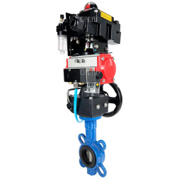 Затвор дисковый поворотный WBV1413E-2W-Fb-H Ду50 Ру16, корпус - чугун GGG50, диск - чугун GGG40, EPDM, с пневмоприводом PA-DA-065, пневмораспределителем 4M310-08 AC220V, БКВ APL-410N EX, ручным дублером MON1-250-T26-ISO, БПВ AFC2000