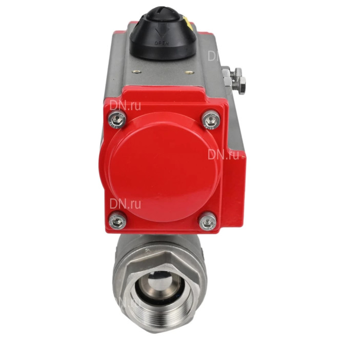 Кран шаровой BV3232P(2pc)-FP-T-ISO-H Ду65 Ру40 полнопроходной двухходовой, нержавеющая сталь 316, внутренняя резьба, уплотнение - PTFE, с пневмоприводом с возвратными пружинами PA-SA-105 в Барнауле