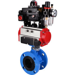 Затвор дисковый поворотный WBV1313E-2W-F-H Ду150 Ру16 фланцевый, корпус - чугун GGG40, диск - чугун GGG40, EPDM, с пневмоприводом PA-DA-130, пневмораспределителем 4M310-08 AC220V, БКВ APL-410N EX и БПВ AFC2000