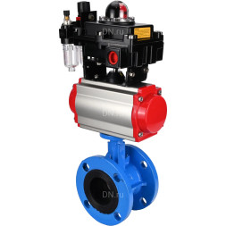 Затвор дисковый поворотный WBV1313E-2W-F-H Ду150 Ру16 фланцевый, корпус - чугун GGG40, диск - чугун GGG40, EPDM, с пневмоприводом PA-DA-130, пневмораспределителем 4M310-08 AC220V, БКВ APL-410N EX и БПВ AFC2000