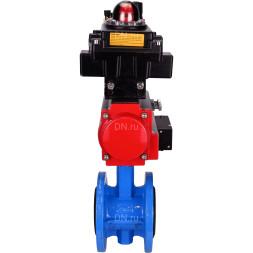Затвор дисковый поворотный WBV1313E-2W-F-H Ду150 Ру16 фланцевый, корпус - чугун GGG40, диск - чугун GGG40, EPDM, с пневмоприводом PA-DA-130, пневмораспределителем 4M310-08 AC220V, БКВ APL-410N EX и БПВ AFC2000