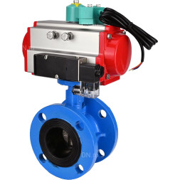 Затвор дисковый поворотный WBV1313E-2W-F-H Ду80 Ру16 фланцевый, корпус - чугун GGG40, диск - чугун GGG40, уплотнение - EPDM, с пневмоприводом PA-DA-105, пневмораспределителем 4M310-08 DC24V и магнитным переключателем ALS200D