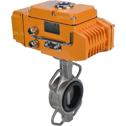 Затвор дисковый поворотный WBV3232N-2W-Fb-H Ду200 Ру16, корпус - нержавеющая сталь 316L, диск - нержавеющая сталь 316L, уплотнение - NBR, с электроприводом QT-N-030EM-B1-220VAC-У1 DAR (0-10В)