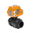 Кран шаровой BV4242E-FP-GRM-ISO Дн100 Ру10 полнопроходной, корпус - НПВХ, шар - НПВХ, уплотнение - EPDM, с электроприводом QT-N-005EM-O1-380VAC-У1 HARK в Барнауле