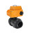 Кран шаровой BV4242E-FP-GRM-ISO Дн100 Ру10 полнопроходной, корпус - НПВХ, шар - НПВХ, уплотнение - EPDM, с электроприводом QT-N-005EM-O1-380VAC-У1 HARK в Барнауле