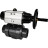 Кран шаровой BV4242E-FP-GRM-ISO Дн80 Ру10 полнопроходной, корпус - НПВХ, шар - НПВХ, уплотнение - EPDM, с пневмоприводом PA-DA-105-1 двойного действия со штурвалом в Барнауле