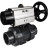 Кран шаровой BV4242E-FP-GRM-ISO Дн80 Ру10 полнопроходной, корпус - НПВХ, шар - НПВХ, уплотнение - EPDM, с пневмоприводом PA-DA-105-1 двойного действия со штурвалом в Барнауле