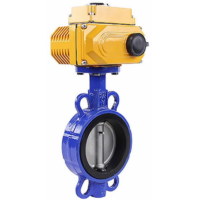 Затвор дисковый поворотный WBV1132N-2W-Fb-H Ду250 Ру16, корпус - чугун GG25, диск - нержавеющая сталь 316L, уплотнение - NBR, с электроприводом QT-N-040EM-O1-220VAC-У1 220В в Барнауле