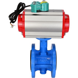 Затвор дисковый поворотный WBV1331E-2W-F-H Ду50 Ру16 корпус - чугун GGG40, диск - нержавеющая сталь 304, уплотнение - EPDM, с пневмоприводом PA-DA-105 и магнитным переключателем ALS200D