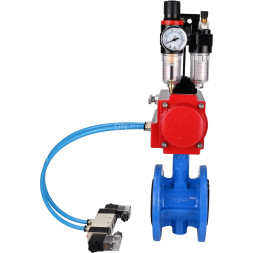 Затвор дисковый поворотный WBV1313E-2W-F-H Ду65 Ру16 фланцевый, корпус - чугун GGG40, диск - чугун GGG40, уплотнение - EPDM, с пневмоприводом PA-DA-105, пневмораспределителем 4V320-10 AC220V и БПВ AFC2000