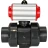 Кран шаровой BV4242E-FP-GRM-ISO Дн15 Ру10 полнопроходной, корпус - НПВХ, шар - НПВХ, уплотнение - EPDM, с пневмоприводом PA-SA-052 с возвратными пружинами в Барнауле