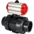 Кран шаровой BV4242E-FP-GRM-ISO Дн15 Ру10 полнопроходной, корпус - НПВХ, шар - НПВХ, уплотнение - EPDM, с пневмоприводом PA-SA-052 с возвратными пружинами в Барнауле