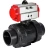 Кран шаровой BV4242E-FP-GRM-ISO Дн15 Ру10 полнопроходной, корпус - НПВХ, шар - НПВХ, уплотнение - EPDM, с пневмоприводом PA-SA-052 с возвратными пружинами в Барнауле