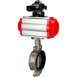Затвор дисковый поворотный WBV3131E-2W-Fb-H Ду150 Ру16, корпус - нержавеющая сталь 304, диск - нержавеющая сталь 304, уплотнение - EPDM, с пневмоприводом PA-SA-160 и БКВ APL-210N
