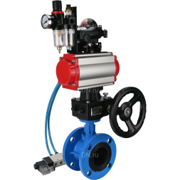 Затвор дисковый поворотный WBV1313E-2W-F-H Ду50 Ру16 фланцевый, корпус - чугун GGG40, диск - чугун GGG40, EPDM, с пневмоприводом PA-DA-105, пневмораспределителем 4V320-08 AC220V, БКВ APL-210N, ручным дублером MON1-250-T26-ISO и БПВ AFC2000